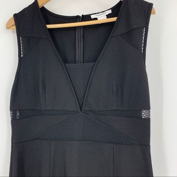 Glamorous Dress Large 9290 Black Scuba Mesh Cut - Picture 2 of 7